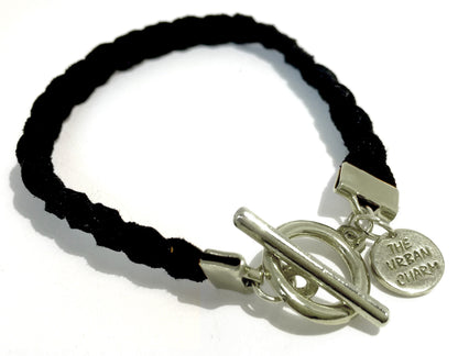 Black Vegan Leather Strength Friendship Bracelet by The Urban Charm by The Urban Charm