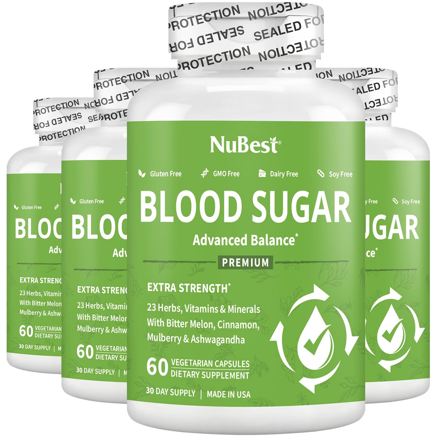 Blood Sugar Supplement, Advanced Formula For Energy Balance, Immunity & Overall Health, 60 Vegan Capsules by NuBest Nutrition®