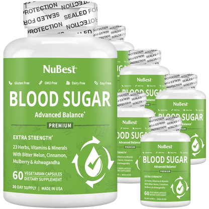 Blood Sugar Supplement, Advanced Formula For Energy Balance, Immunity & Overall Health, 60 Vegan Capsules by NuBest Nutrition®