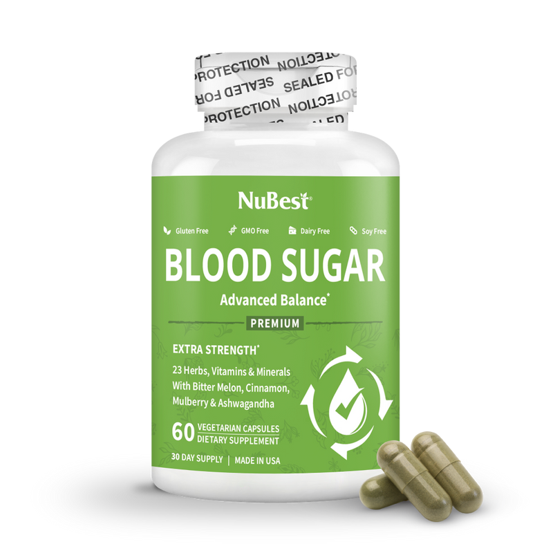 Blood Sugar Supplement, Advanced Formula For Energy Balance, Immunity & Overall Health, 60 Vegan Capsules by NuBest Nutrition®