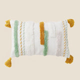 Boho-Inspired Decorative Throw Pillow Cover with Tassels | Hand-Tufted for Cozy Comfort