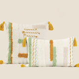 Boho-Inspired Decorative Throw Pillow Cover with Tassels | Hand-Tufted for Cozy Comfort