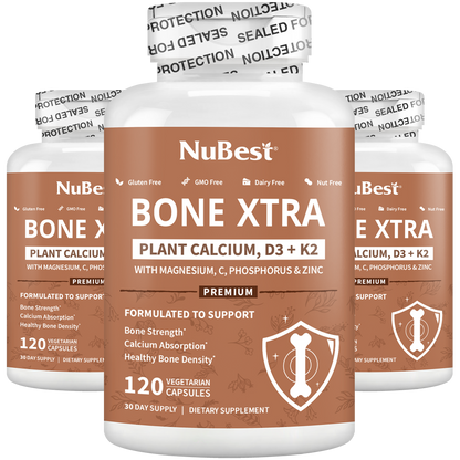 Bone Xtra, Plant-Based Formula for Teens & Adults, 120 Vegan Capsules by NuBest Nutrition®