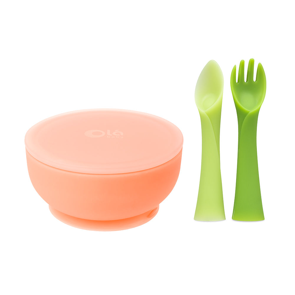 Suction Bowl with Fork+Spoon Bundle for Independent Feeding