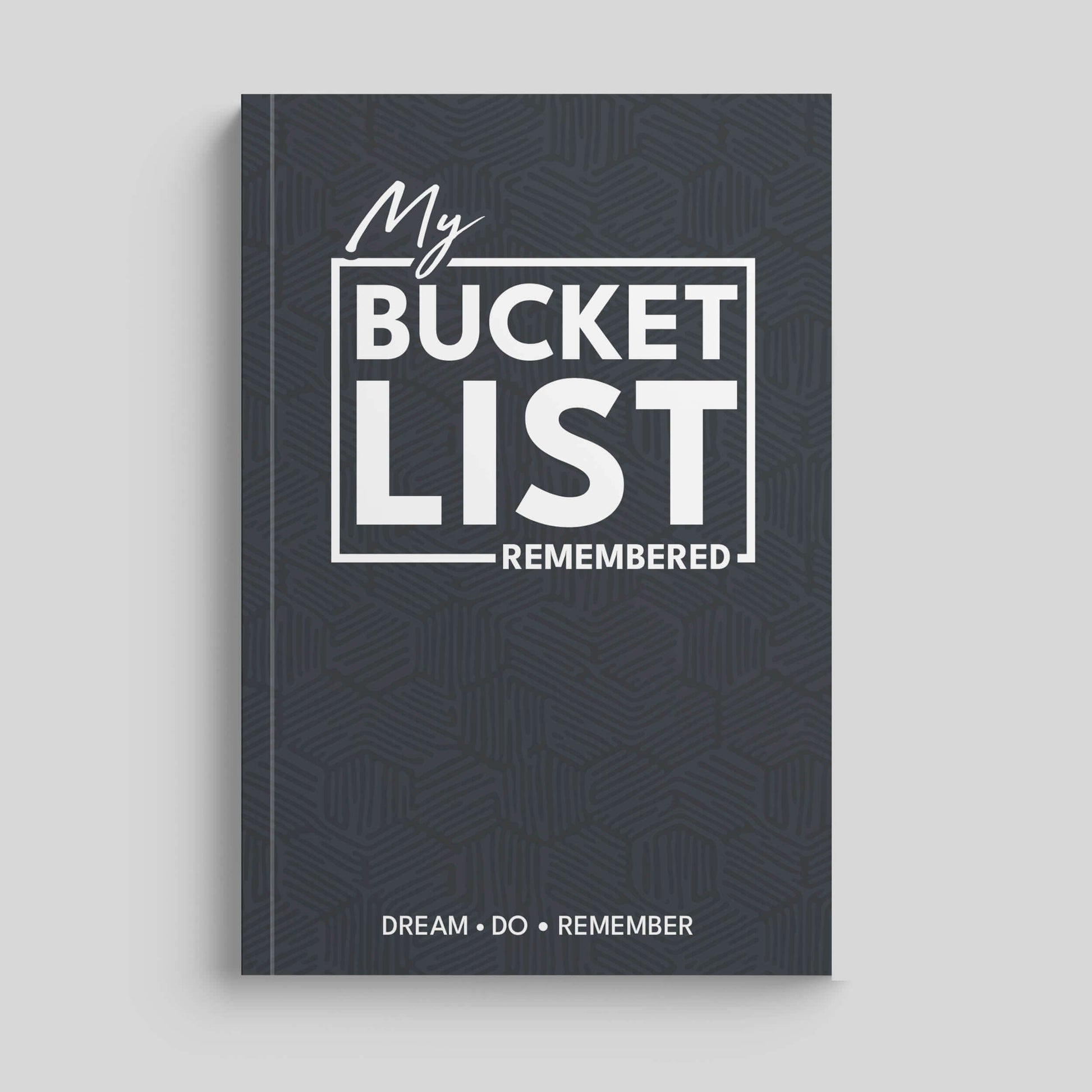 Cover of 'My Bucket List Remembered' journal for documenting life achievements and memories.