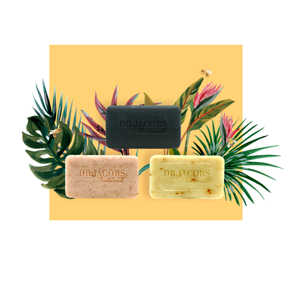 Soothe + Detox Exfoliating Pure Castile Bar Soap Set by Dr. Jacobs Naturals