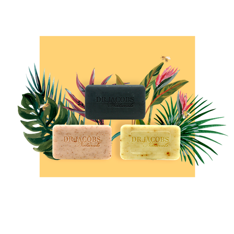 Soothe + Detox Exfoliating Pure Castile Bar Soap Set by Dr. Jacobs Naturals