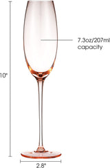 Berkware Luxurious and Elegant Sparkling Colored Glassware - Champagne Flutes - Set of 4
