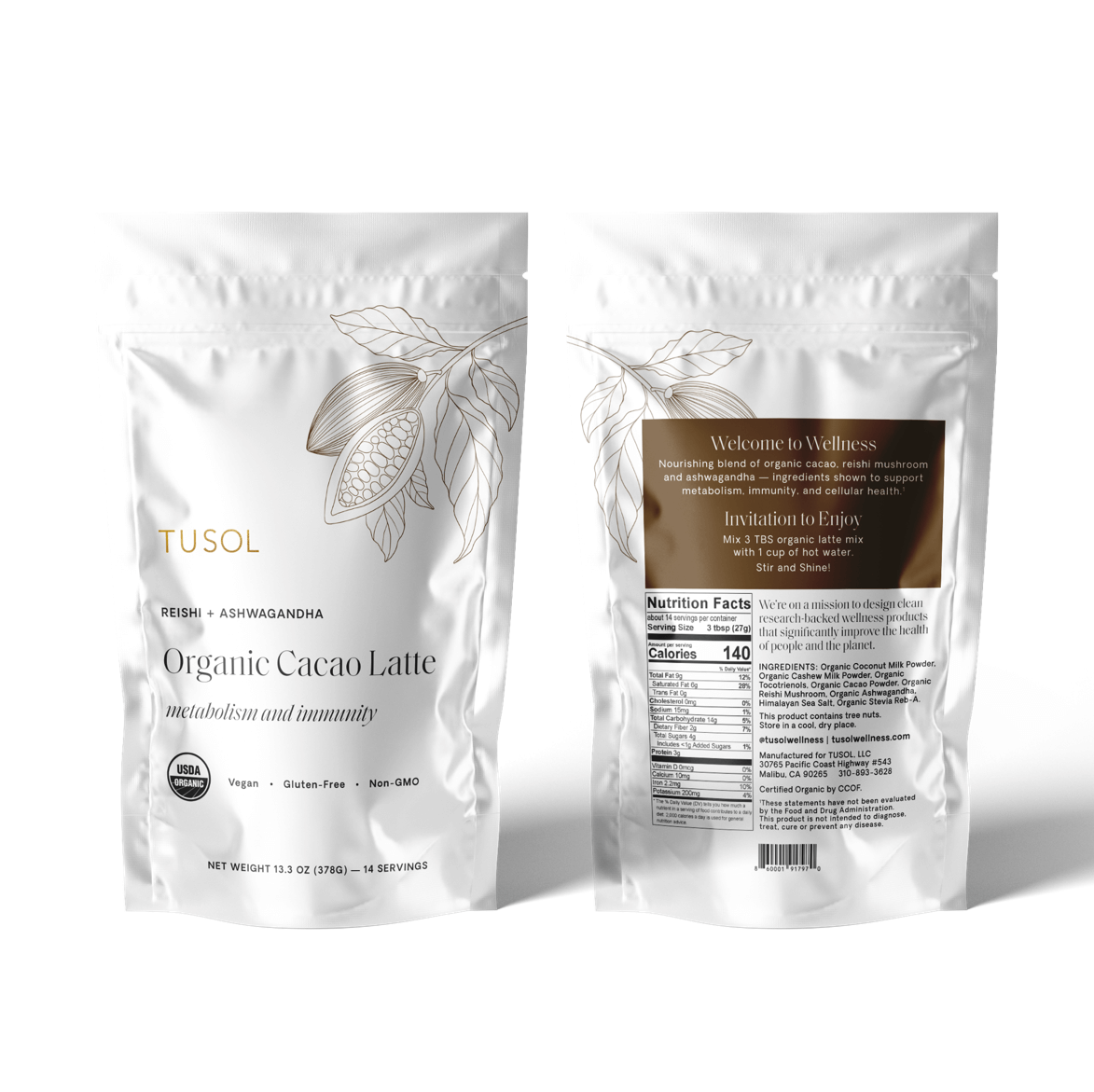 Organic Superfood Latte Mix by TUSOL Wellness