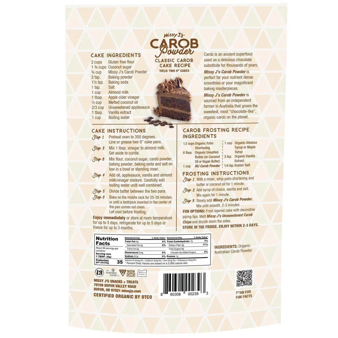 Missy J's Organic Carob Baking Essentials Sampler-3pk