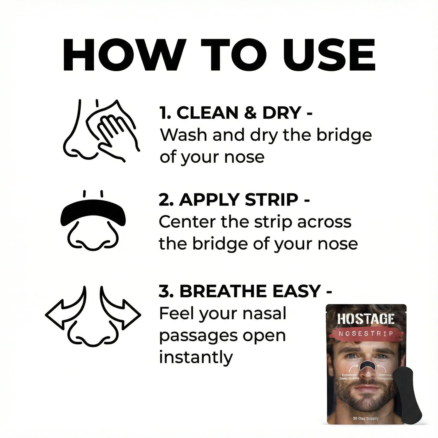 Hostage Nose Strips: 1/3/6/12 Month Supplies