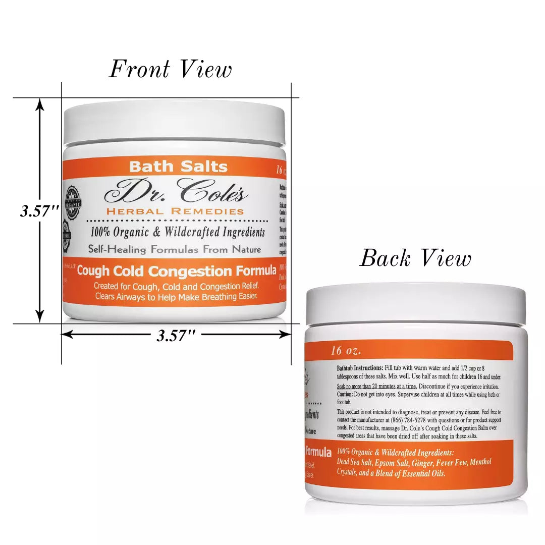 28 - Dr. Cole's Organic Cough Cold Congestion Bath Salts