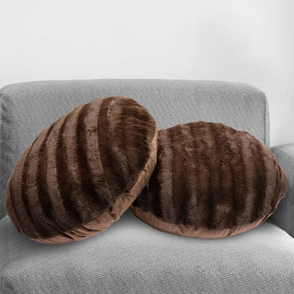 Cheer Collection 18" Ultra Soft Round Throw Pillows for Couch, Room Decor Aesthetic with Inserts - Ultra Soft Set of 2