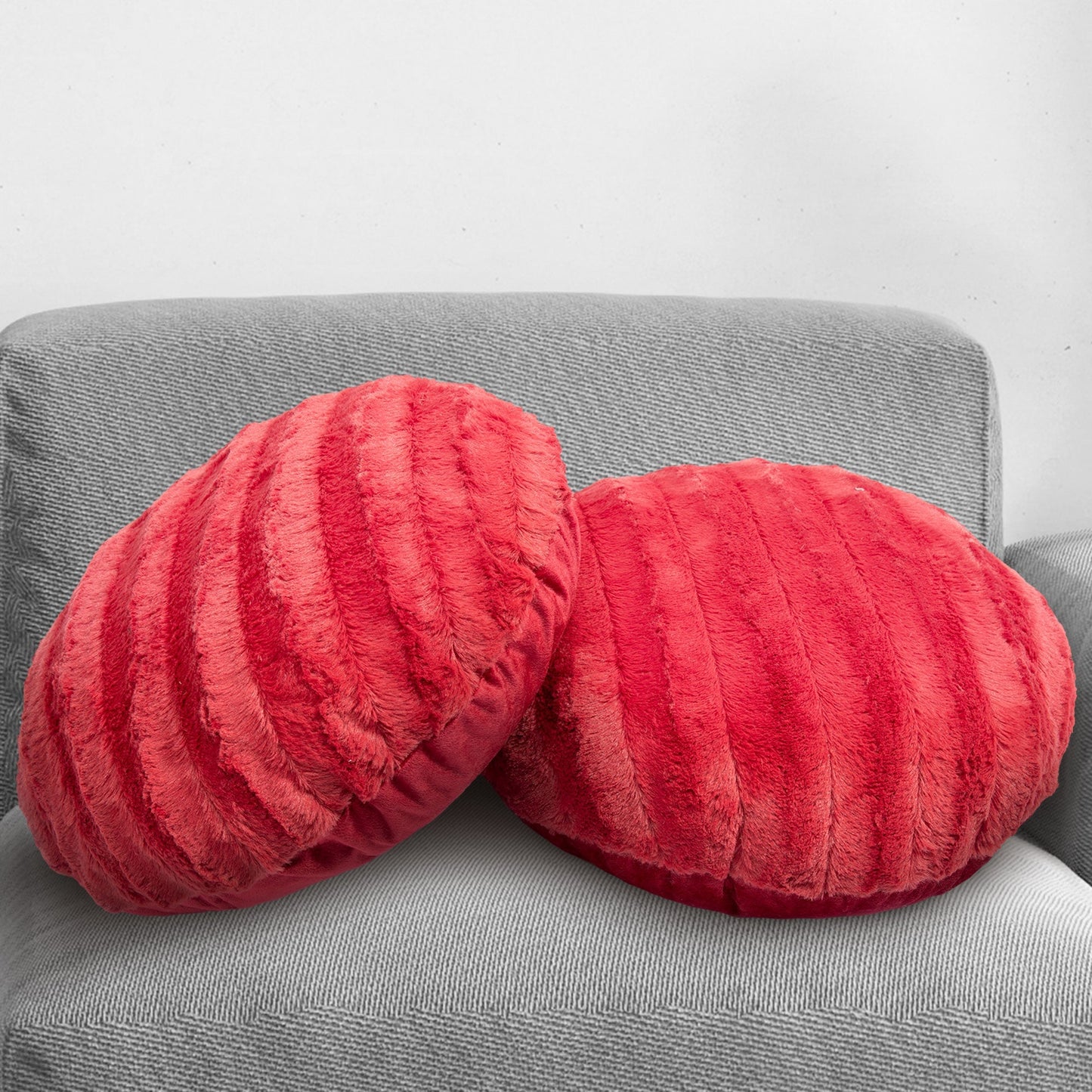 Cheer Collection 18" Ultra Soft Round Throw Pillows for Couch, Room Decor Aesthetic with Inserts - Ultra Soft Set of 2