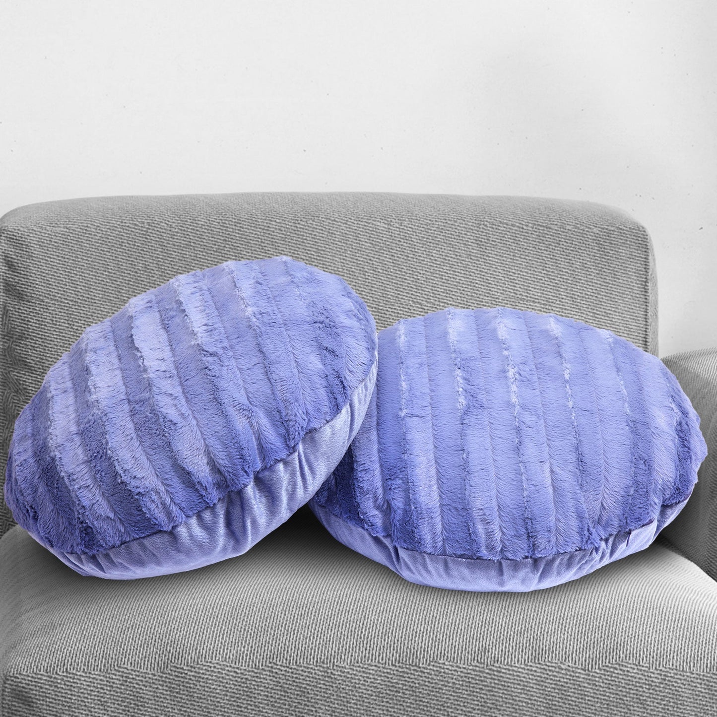 Cheer Collection 18" Ultra Soft Round Throw Pillows for Couch, Room Decor Aesthetic with Inserts - Ultra Soft Set of 2