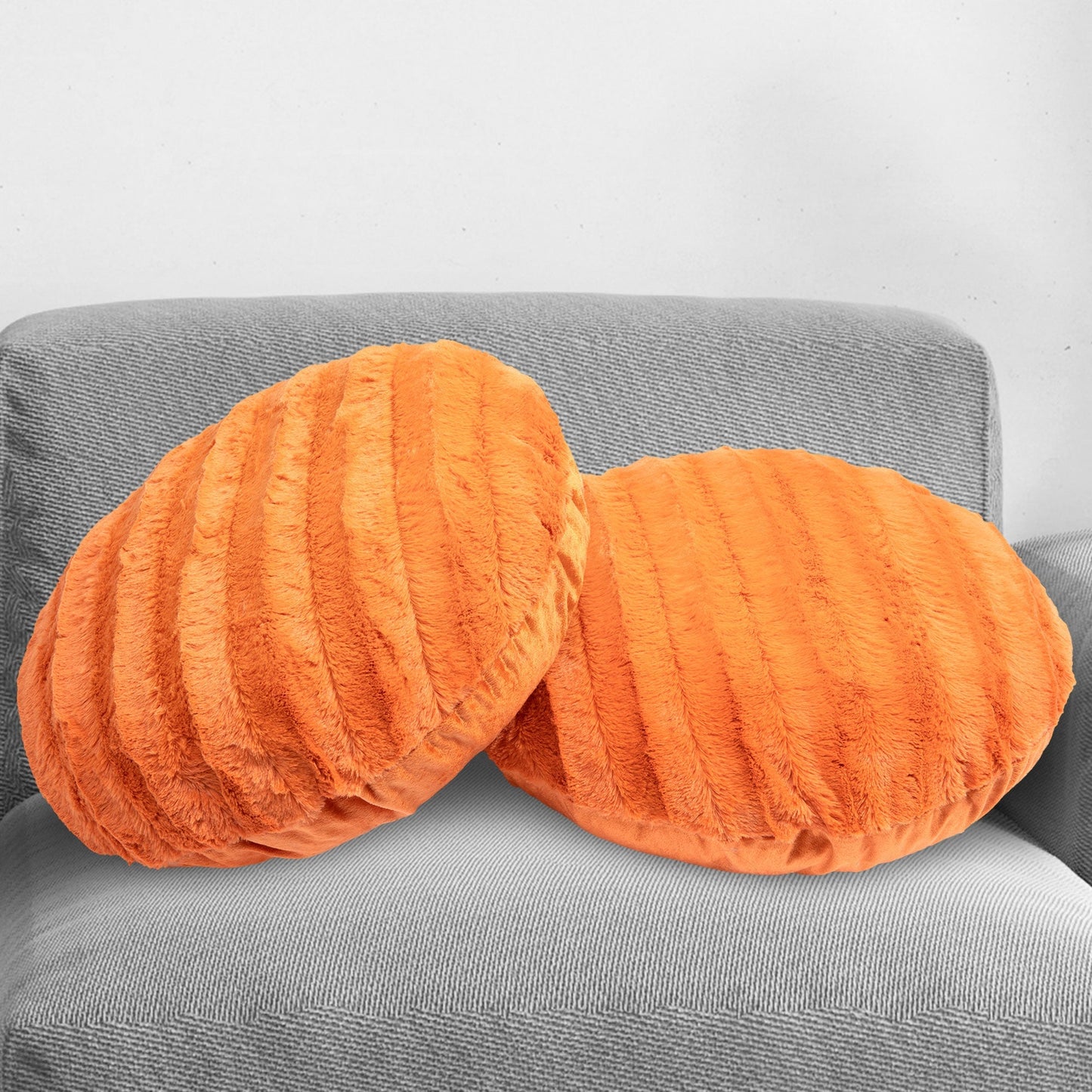 Cheer Collection 18" Ultra Soft Round Throw Pillows for Couch, Room Decor Aesthetic with Inserts - Ultra Soft Set of 2