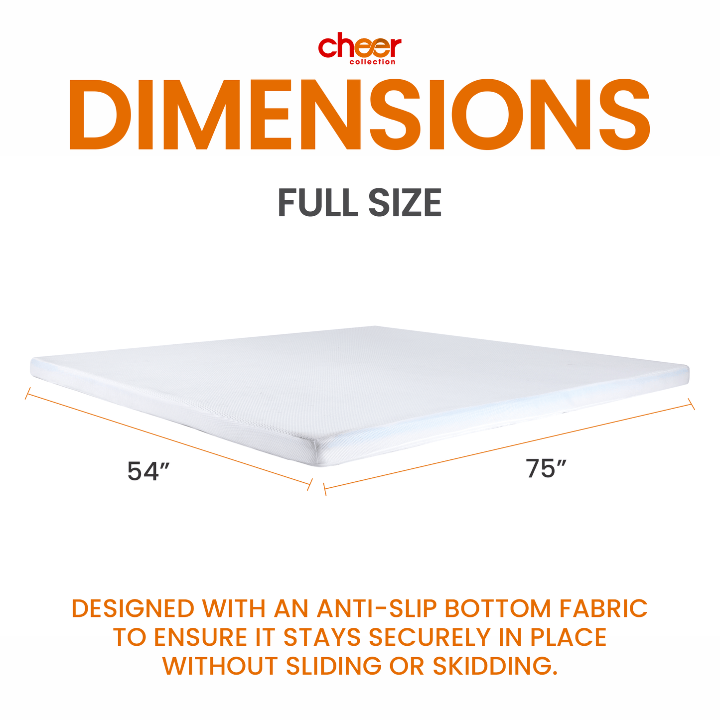 Cheer Collection 2 Inch Gel Infused Memory Foam Bed Topper with Washable Bamboo Cover