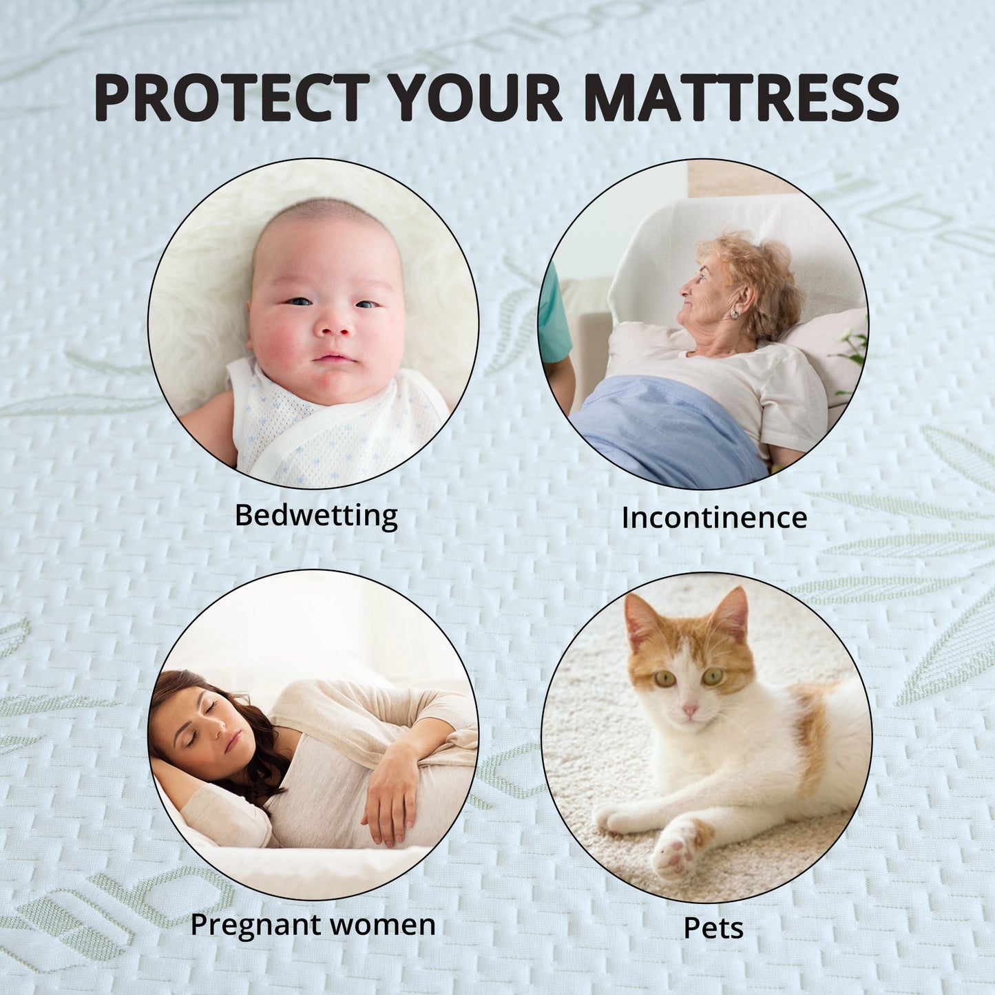 Cheer Collection Bamboo Waterproof Mattress Protector, Full