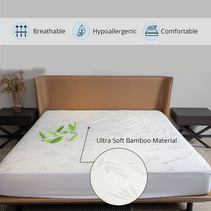 Cheer Collection Bamboo Waterproof Mattress Protector, Full