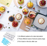 Cheer Collection Cake Decorating Supplies Kit - 30 in 1 cake decorations, 24Pcs Professional Stainless Steel DIY Icing Tips with 3 Reusable Coupler & Storage Case & 3 Sizes Silicone Cake Decorating Pastry Bags