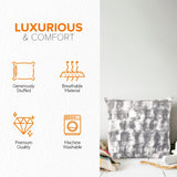 Cheer Collection Decorative Faux Fur Throw Pillow with Inserts – Luxuriously Soft Bamboo Design Accent Pillows – 18” x 18” - Set of 2