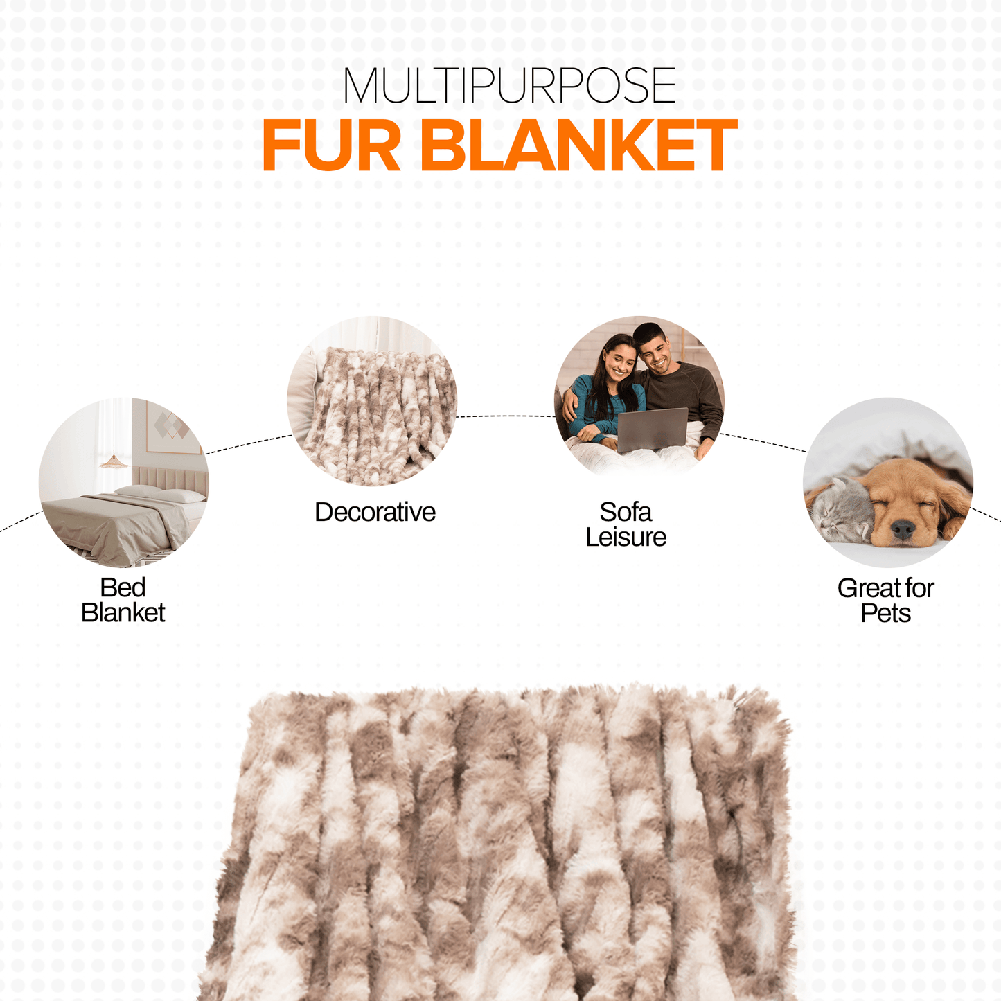 Cheer Collection Faux Fur Bamboo Design Throw Blanket