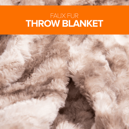 Cheer Collection Faux Fur Bamboo Design Throw Blanket