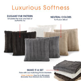 Cheer Collection Faux Fur Square Decorative Pillow 18x18 (Set of 2)