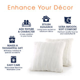 Cheer Collection Faux Fur Square Decorative Pillow 18x18 (Set of 2)