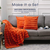 Cheer Collection Faux Fur Square Decorative Pillow 18x18 (Set of 2)