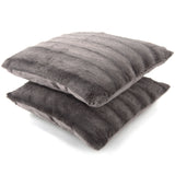 Cheer Collection Faux Fur Square Decorative Pillow 18x18 (Set of 2)
