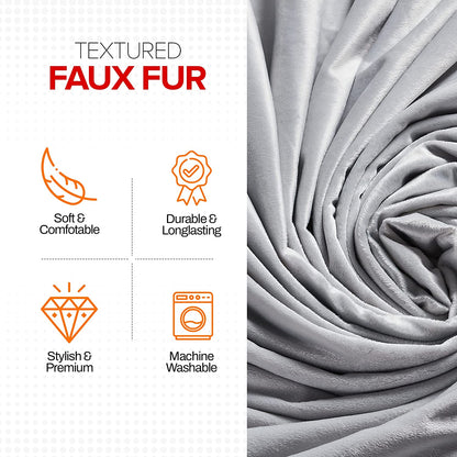 Cheer Collection Faux Fur Throw Blanket for Couch, Beds, Bedroom and Living Room