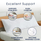 Cheer Collection Hypoallergenic Down Alternative Premium 20 x 54 Side Body Pillow Washable Cover