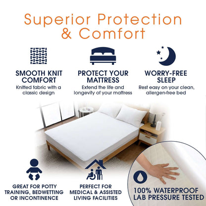 Cheer Collection Knitted Fabric Waterproof Mattress Protector