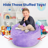 Cheer Collection Microplush Storage Bag, Kids Plush Toy Storage Organizer and Bean Bag Chair