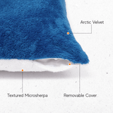 Cheer Collection Microsherpa Throw Pillow - Ultra Soft and Fluffy, Elegant Home Decor, Velvet Stylish Accent Pillows - 18" x 18" - Set of 2