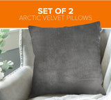 Cheer Collection Microsherpa Throw Pillow - Ultra Soft and Fluffy, Elegant Home Decor, Velvet Stylish Accent Pillows - 18" x 18" - Set of 2