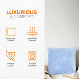 Cheer Collection Microsherpa Throw Pillow - Ultra Soft and Fluffy, Elegant Home Decor, Velvet Stylish Accent Pillows - 18" x 18" - Set of 2