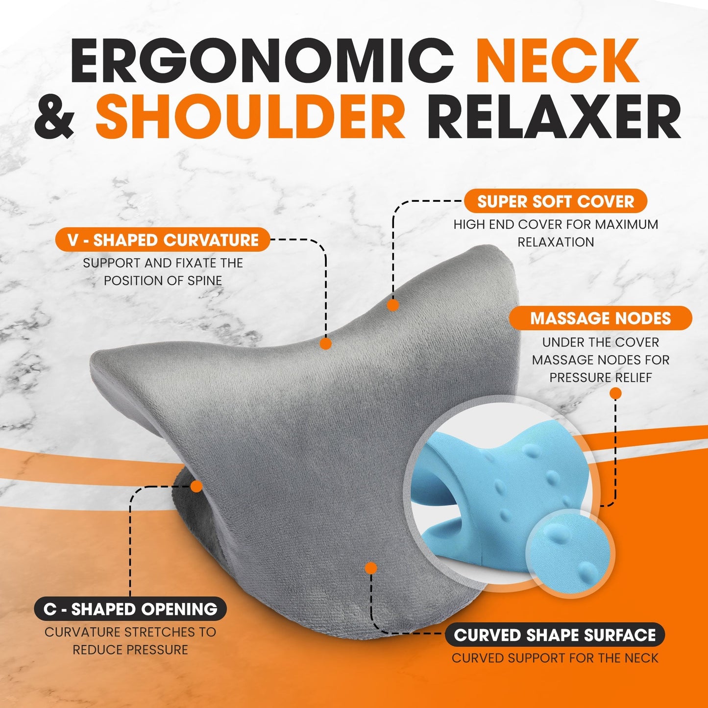 Cheer Collection Neck and Shoulder Relaxer with Washable Cover - Neck Stretcher Shoulder Pain Relief