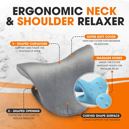 Cheer Collection Neck and Shoulder Relaxer with Washable Cover - Neck Stretcher Shoulder Pain Relief