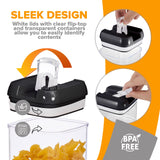 Cheer Collection One Size Airtight Food Storage Containers - Set of 4 IDENTICAL 65 oz Pantry Organizer Bins plus Marker and Labels