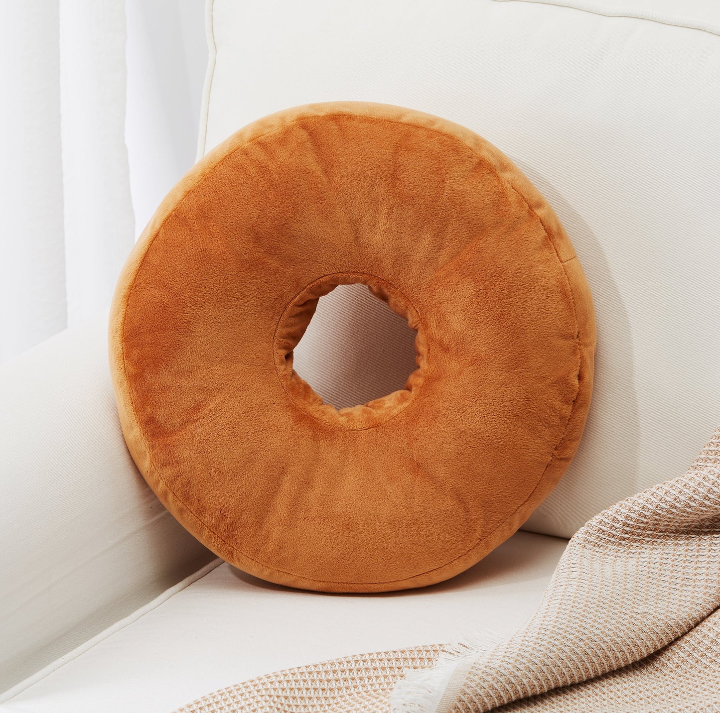 Cheer Collection Round Donut Pillow - Super Soft Microplush Doughnut Pillow and Comfy Seat Cushion for Kids and Adults