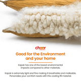 Cheer Collection Set of 2 Organic Kapok Bed Pillows and Sham Inserts - with plush Microfiber Shell