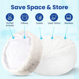 Cheer Collection Shaggy Long Hair Stuffed Animal Storage Bag and Bean Bag Chair with Handle