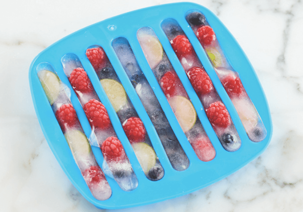 Cheer Collection Silicone Ice Stick Tray for Water Bottles - Easy Pop Out - Thin Ice Cube Mold for Sports and Water Bottles