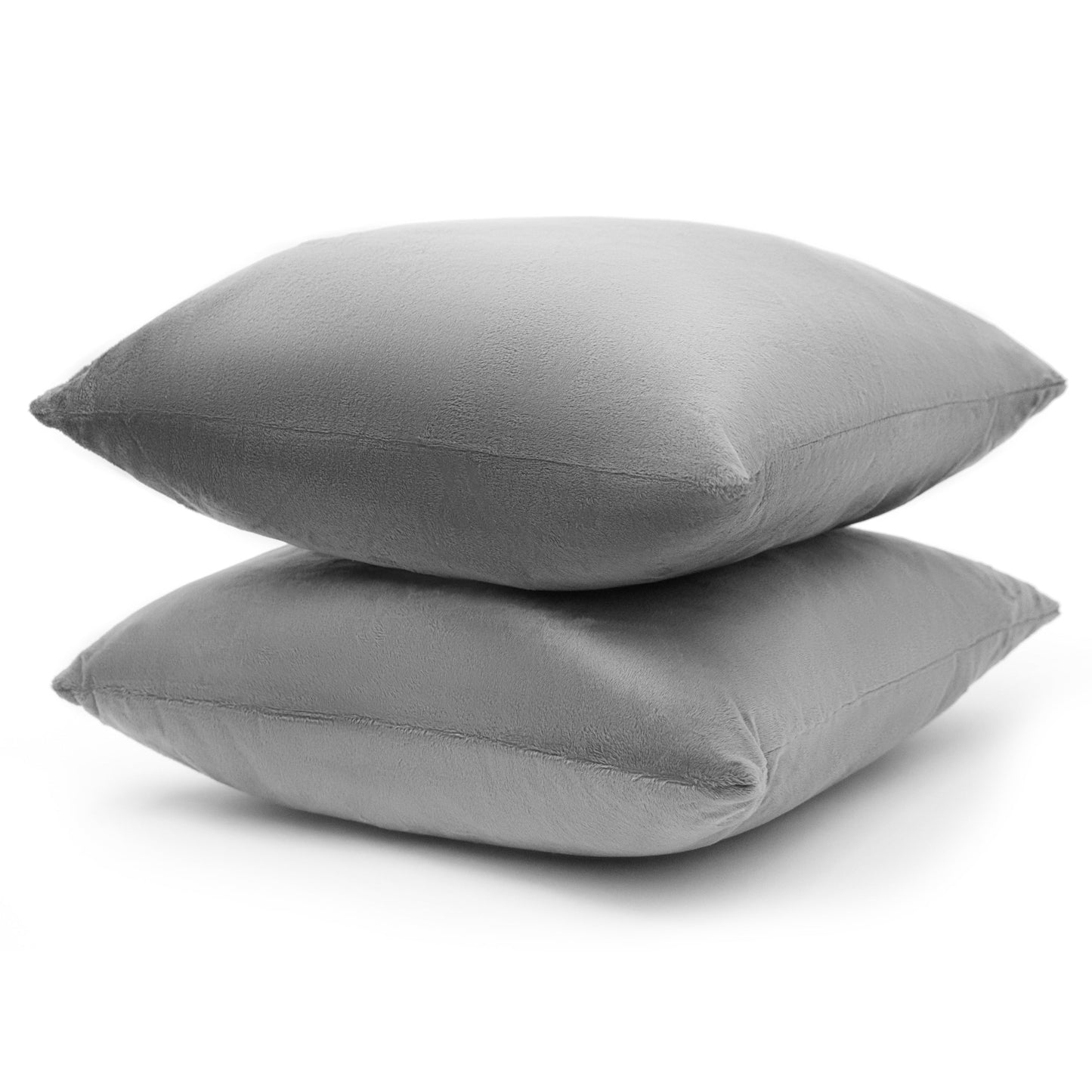 Cheer Collection Velour Throw Pillows - Set of 2 Decorative Couch Pillows - 18" x 18"