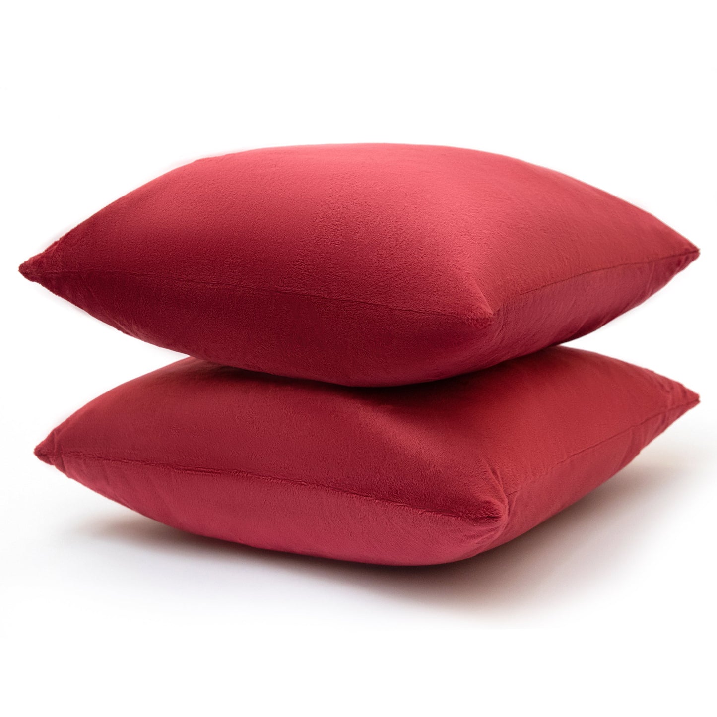 Cheer Collection Velour Throw Pillows - Set of 2 Decorative Couch Pillows - 18" x 18"