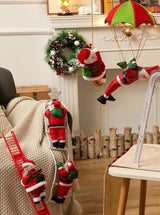 Christmas Electric Santa Decor, Santa Climbing Ropes & Ladder Toy Ornament