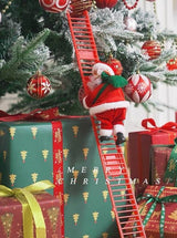 Christmas Electric Santa Decor, Santa Climbing Ropes & Ladder Toy Ornament