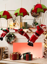 Christmas Electric Santa Decor, Santa Climbing Ropes & Ladder Toy Ornament